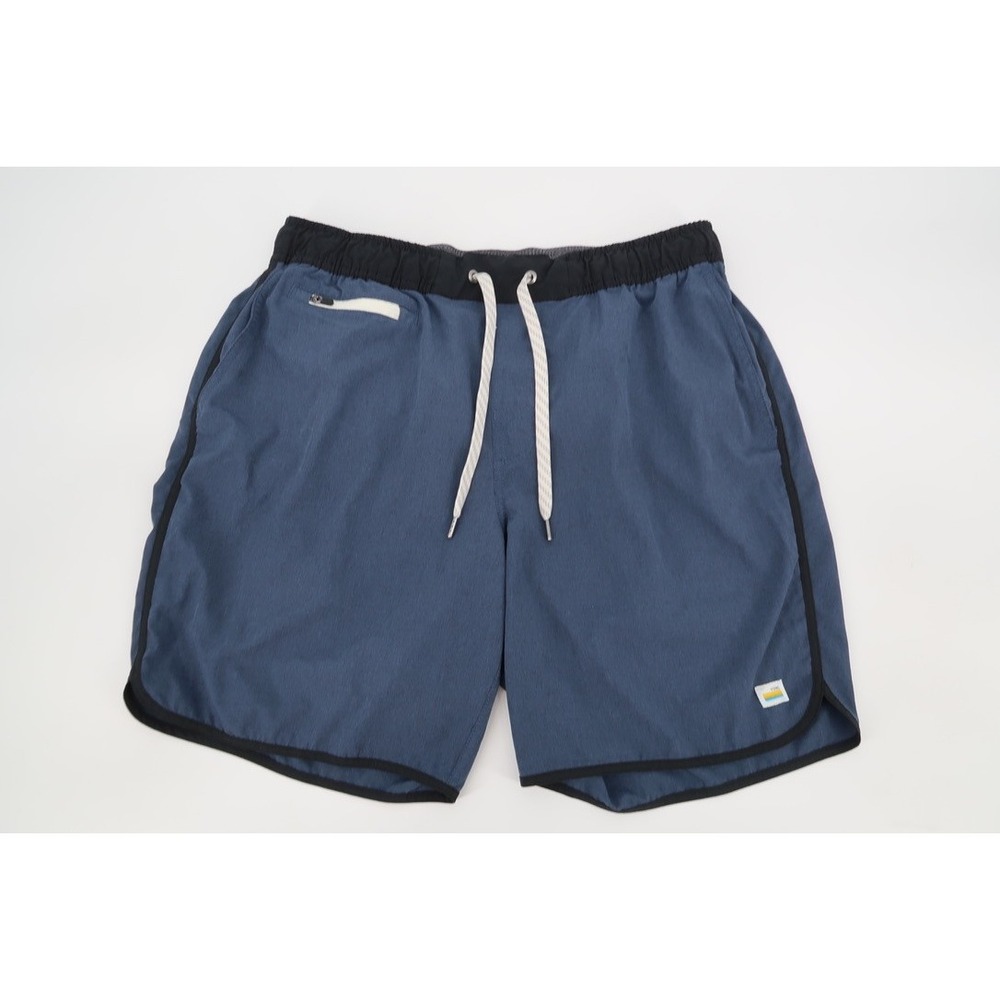 Vuori Banks Short Mens Large Indigo Blue V330 Unlined 7" Hybrid Athletic Shorts